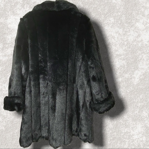 Dennis Basso faux fur coat 1X Luxury alternative to real fur Vegan friendly Luxe - Picture 3 of 10